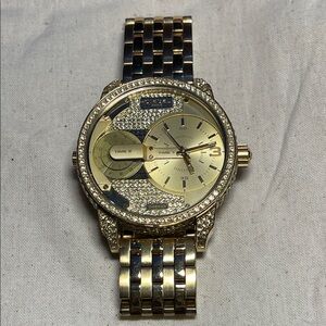 Diesel Mini Daddy men’s stainless steel Watch with Crystal Detailing